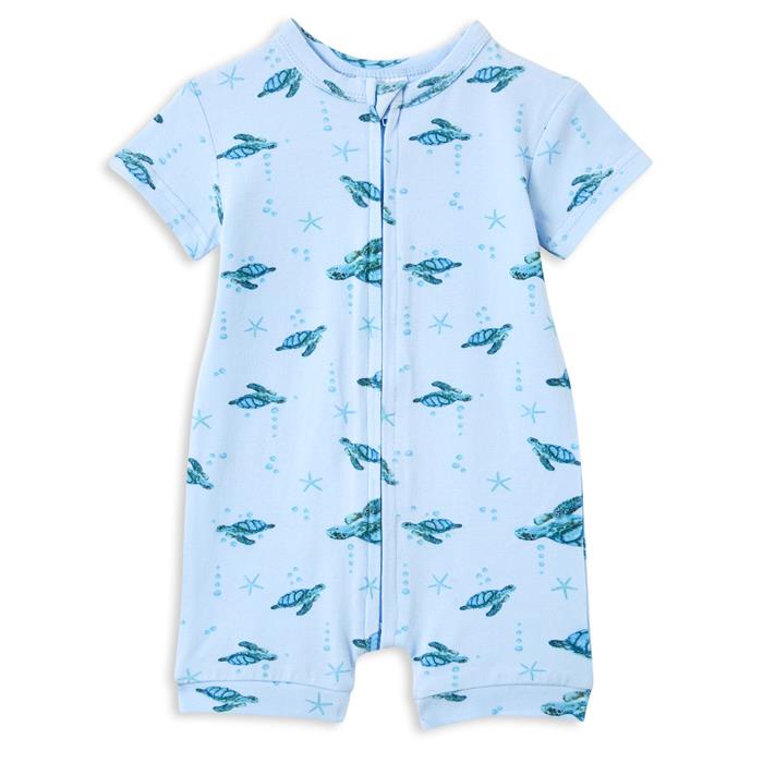 Milky Turtles Zip Romper